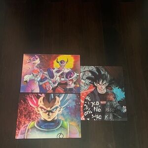 Dragon Ball Z Inspired Trio Wall Art Prints - Multicolor